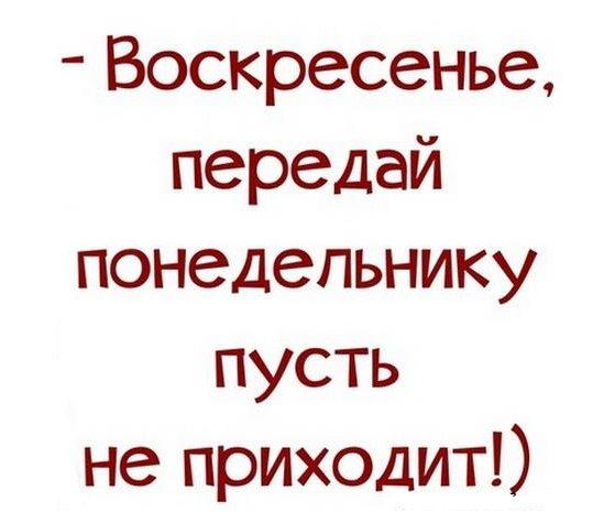 Картинка воскресенье передай понедельнику