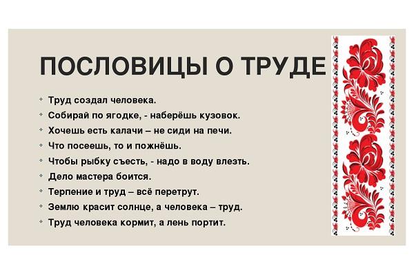 2 класс пословицы о труде презентация