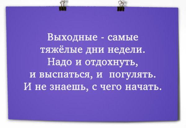 Подробнее о статье Лучшие прикольные цитаты и фразы про выходные