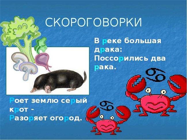 Детские скороговорки на буквы алфавита (картинки)